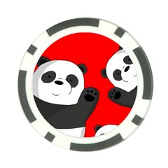 Cute Pandas Poker Chip Card Guard by Valentinaart