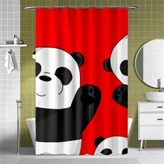 Cute Pandas Shower Curtain 48  X 72  (small)  by Valentinaart