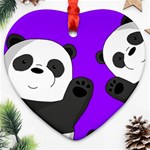 Cute pandas Ornament (Heart) Front