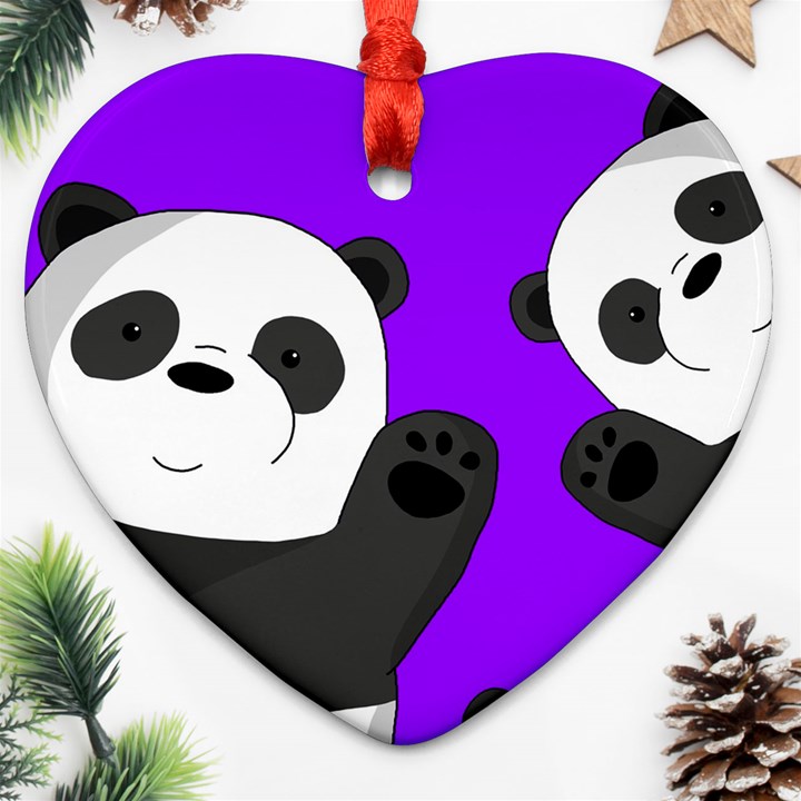 Cute pandas Ornament (Heart)