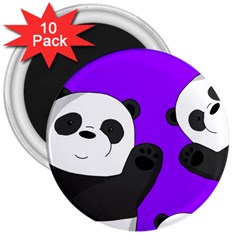 Cute Pandas 3  Magnets (10 Pack)  by Valentinaart