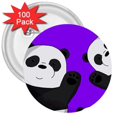 Cute Pandas 3  Buttons (100 Pack)  by Valentinaart