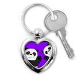 Cute pandas Key Chains (Heart)  Front