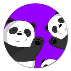 Cute Pandas Magnet 5  (round) by Valentinaart