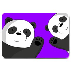 Cute Pandas Large Doormat  by Valentinaart