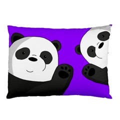 Cute Pandas Pillow Case (two Sides) by Valentinaart