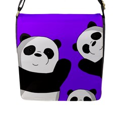 Cute Pandas Flap Messenger Bag (l)  by Valentinaart