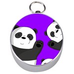 Cute pandas Silver Compasses Front