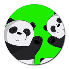 Cute Pandas Round Mousepads by Valentinaart