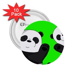 Cute Pandas 2 25  Buttons (10 Pack)  by Valentinaart