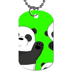 Cute Pandas Dog Tag (one Side) by Valentinaart