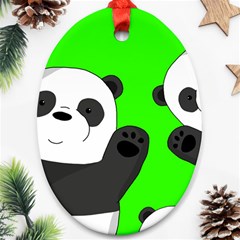 Cute Pandas Oval Ornament (two Sides) by Valentinaart