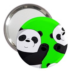 Cute Pandas 3  Handbag Mirrors by Valentinaart