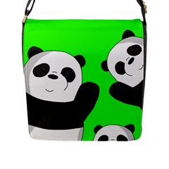 Cute Pandas Flap Messenger Bag (l)  by Valentinaart