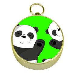 Cute Pandas Gold Compasses by Valentinaart