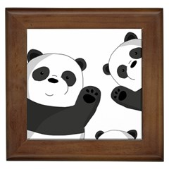 Cute Pandas Framed Tiles by Valentinaart