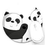 Cute pandas Round Mousepads Front