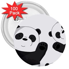 Cute Pandas 3  Buttons (100 Pack)  by Valentinaart