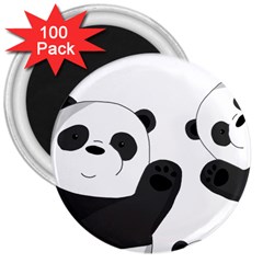 Cute Pandas 3  Magnets (100 Pack) by Valentinaart