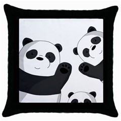 Cute Pandas Throw Pillow Case (black) by Valentinaart