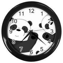 Cute Pandas Wall Clocks (black) by Valentinaart