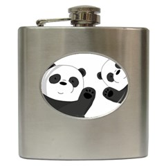 Cute Pandas Hip Flask (6 Oz) by Valentinaart