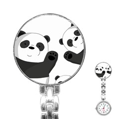 Cute Pandas Stainless Steel Nurses Watch by Valentinaart