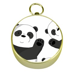 Cute Pandas Gold Compasses by Valentinaart