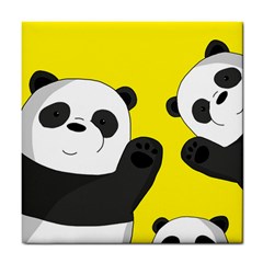 Cute Pandas Tile Coasters by Valentinaart