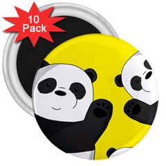 Cute Pandas 3  Magnets (10 Pack)  by Valentinaart