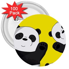 Cute Pandas 3  Buttons (100 Pack)  by Valentinaart