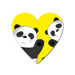 Cute Pandas Heart Magnet by Valentinaart