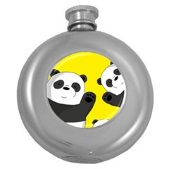 Cute Pandas Round Hip Flask (5 Oz) by Valentinaart