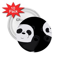 Cute Pandas 2 25  Buttons (10 Pack)  by Valentinaart