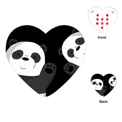 Cute Pandas Playing Cards (heart)  by Valentinaart