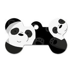 Cute Pandas Dog Tag Bone (two Sides) by Valentinaart