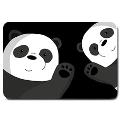 Cute Pandas Large Doormat  by Valentinaart