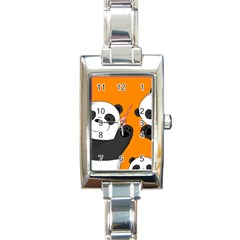 Cute Pandas Rectangle Italian Charm Watch by Valentinaart