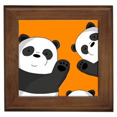 Cute Pandas Framed Tiles by Valentinaart