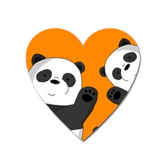 Cute Pandas Heart Magnet by Valentinaart