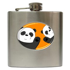 Cute Pandas Hip Flask (6 Oz) by Valentinaart