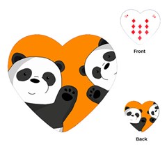 Cute Pandas Playing Cards (heart)  by Valentinaart