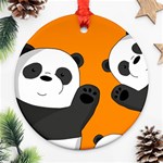 Cute pandas Round Ornament (Two Sides) Front