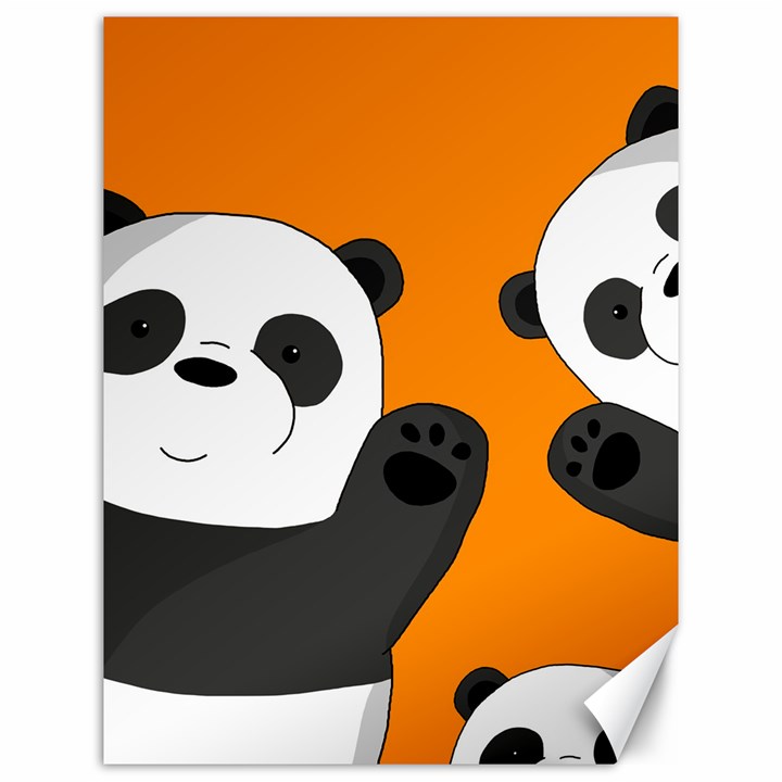 Cute pandas Canvas 12  x 16  