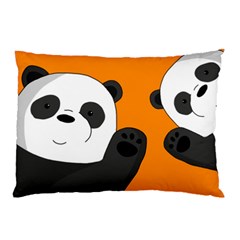 Cute Pandas Pillow Case (two Sides) by Valentinaart