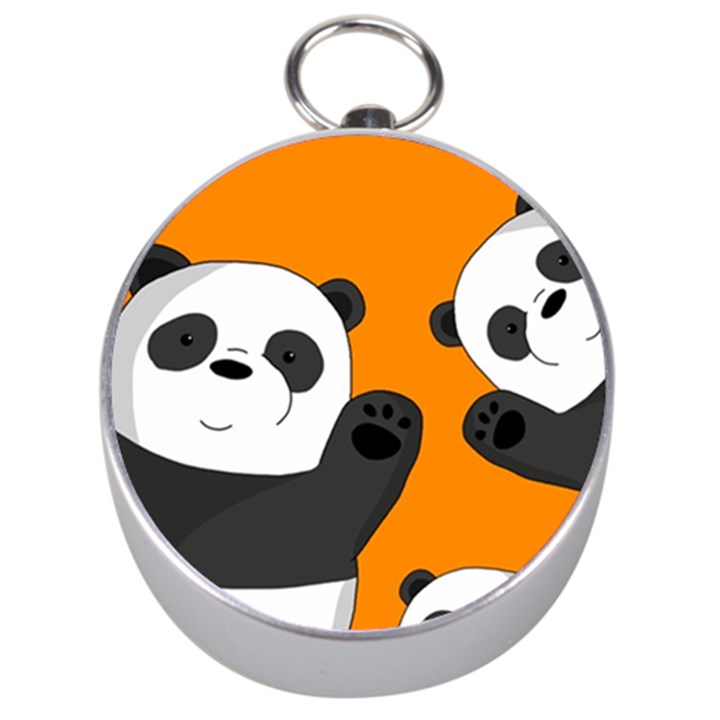 Cute pandas Silver Compasses