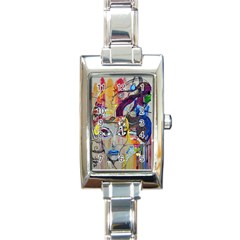 Graffiti Mural Street Art Painting Rectangle Italian Charm Watch by BangZart