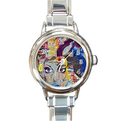 Graffiti Mural Street Art Painting Round Italian Charm Watch by BangZart