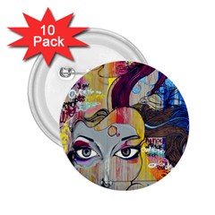 Graffiti Mural Street Art Painting 2 25  Buttons (10 Pack)  by BangZart