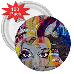 Graffiti Mural Street Art Painting 3  Buttons (100 Pack)  by BangZart